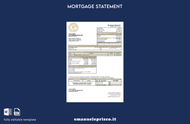 stile verificato modello di estratto conto del mutuo bancario Bolivia Banco Cent